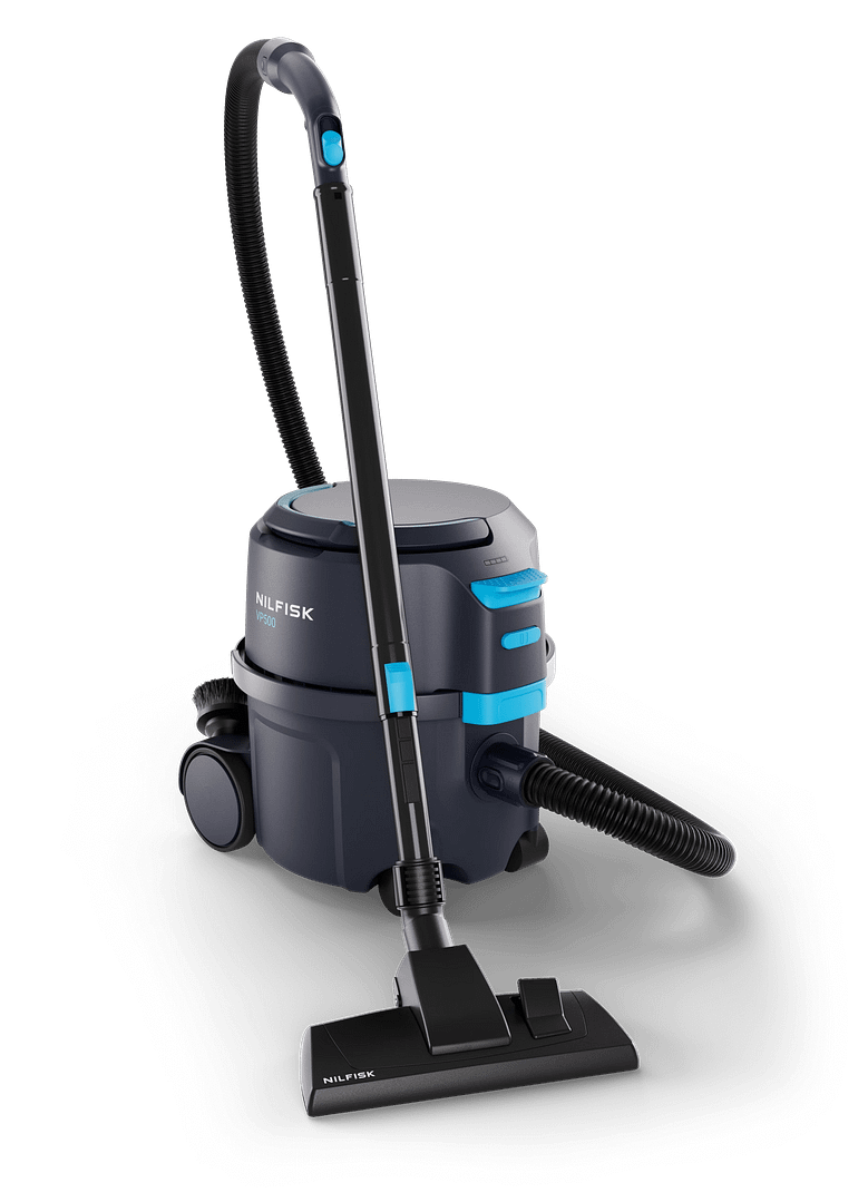 Nilfisk VP500 cordless commercial vacuum cleaner with lithium-ion battery for professional cleaning