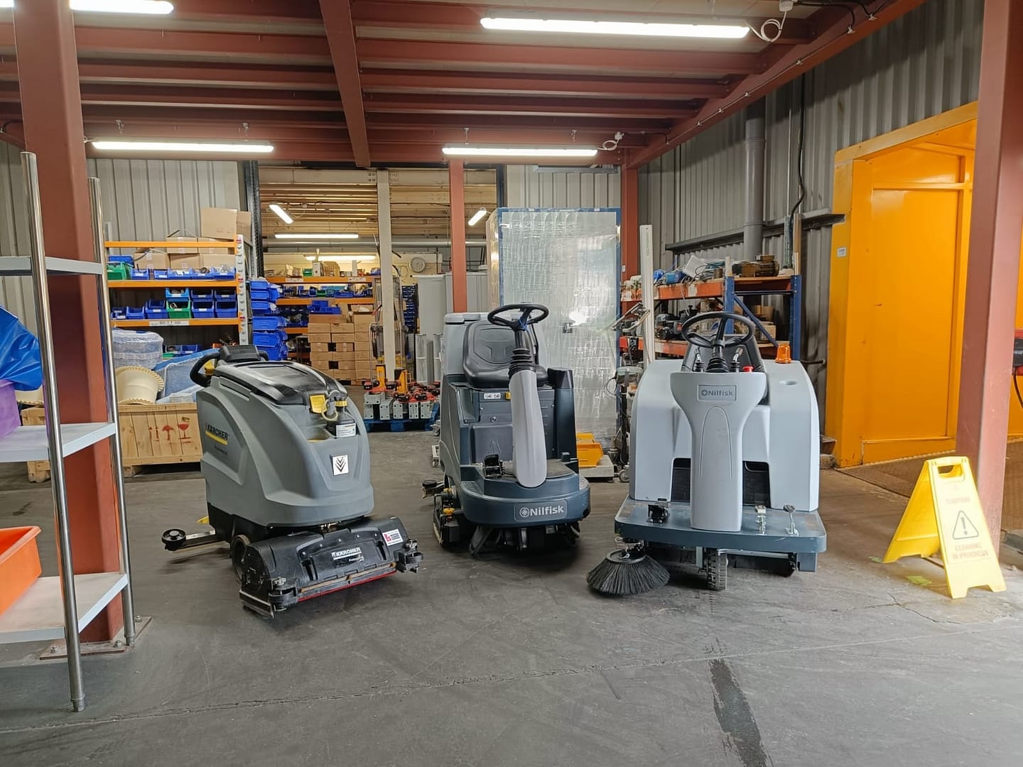 Industrial scrubber dryers for sale in Northampton showroom and workshop R&S Industrial Cleaning Equipment