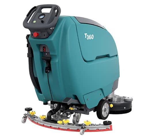 Tennant T360 walk-behind scrubber dryer front view